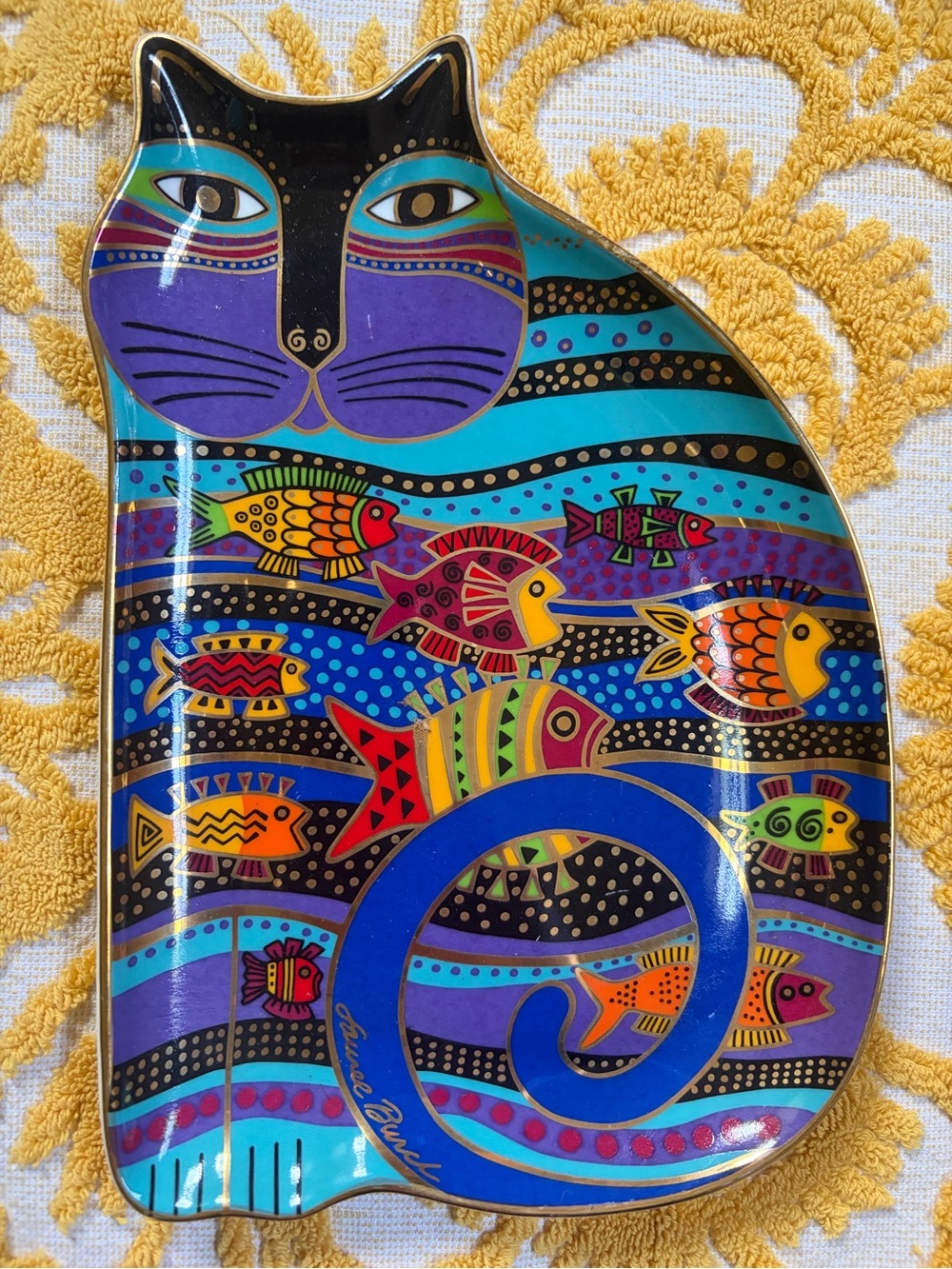 Royal Doulton Cat Fish by Laurel Burch Decorative Plate VINTAGE